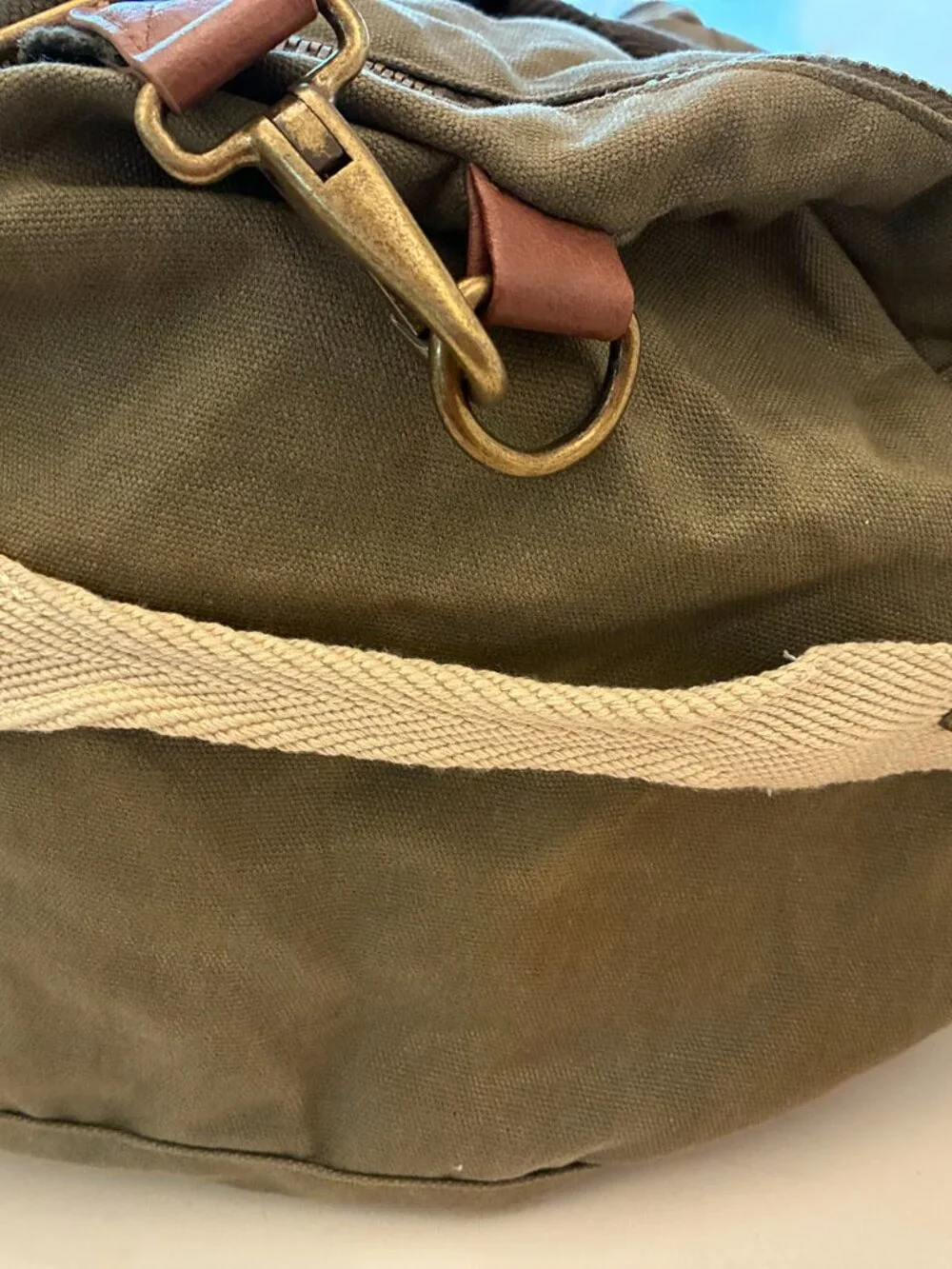 Steve Madden Canvas & Leather Duffle Bag